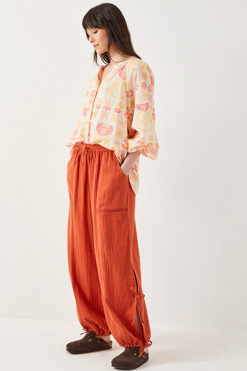 Regina Rust Cotton Trousers