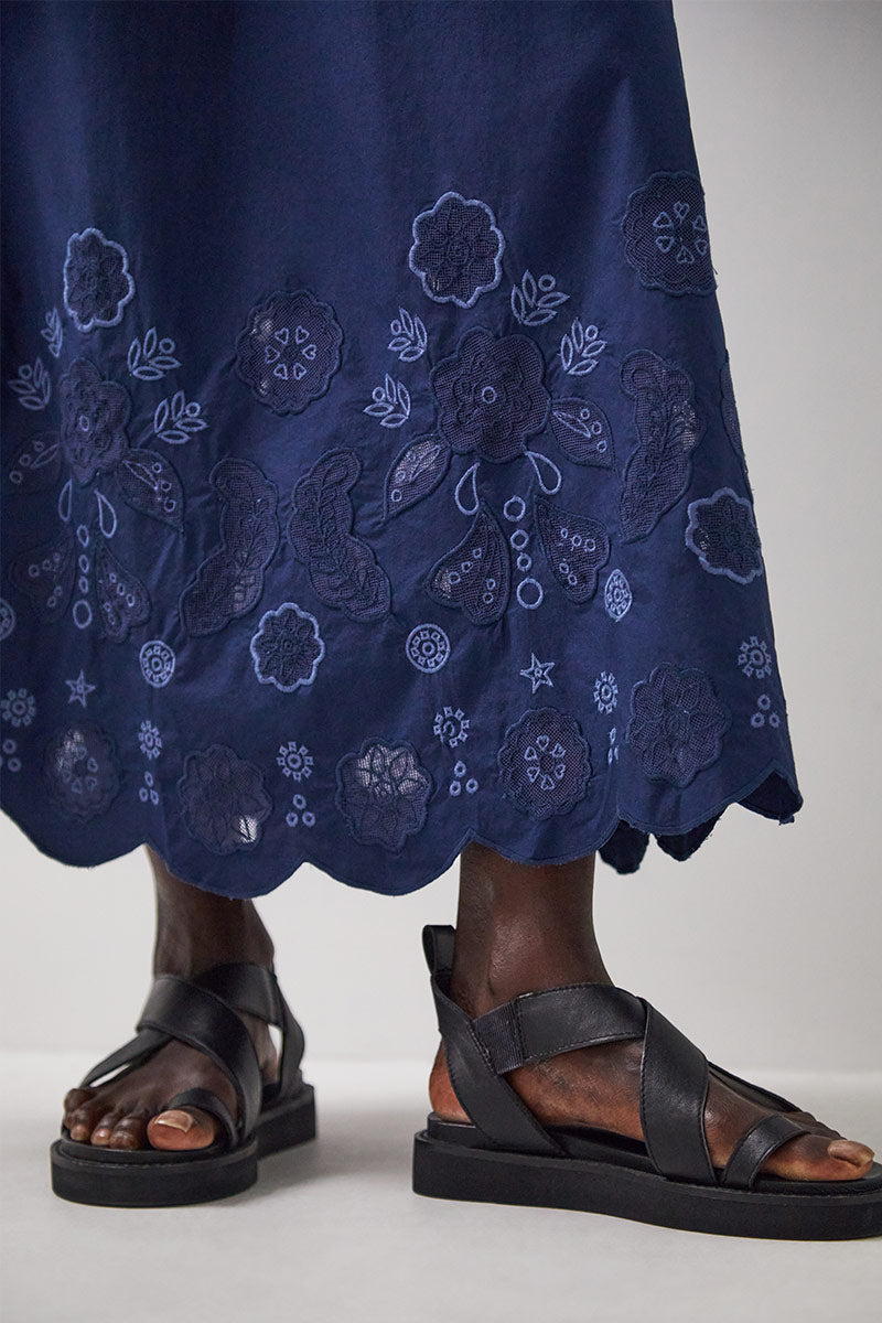 Samira Embroidered Cotton Poplin Skirt