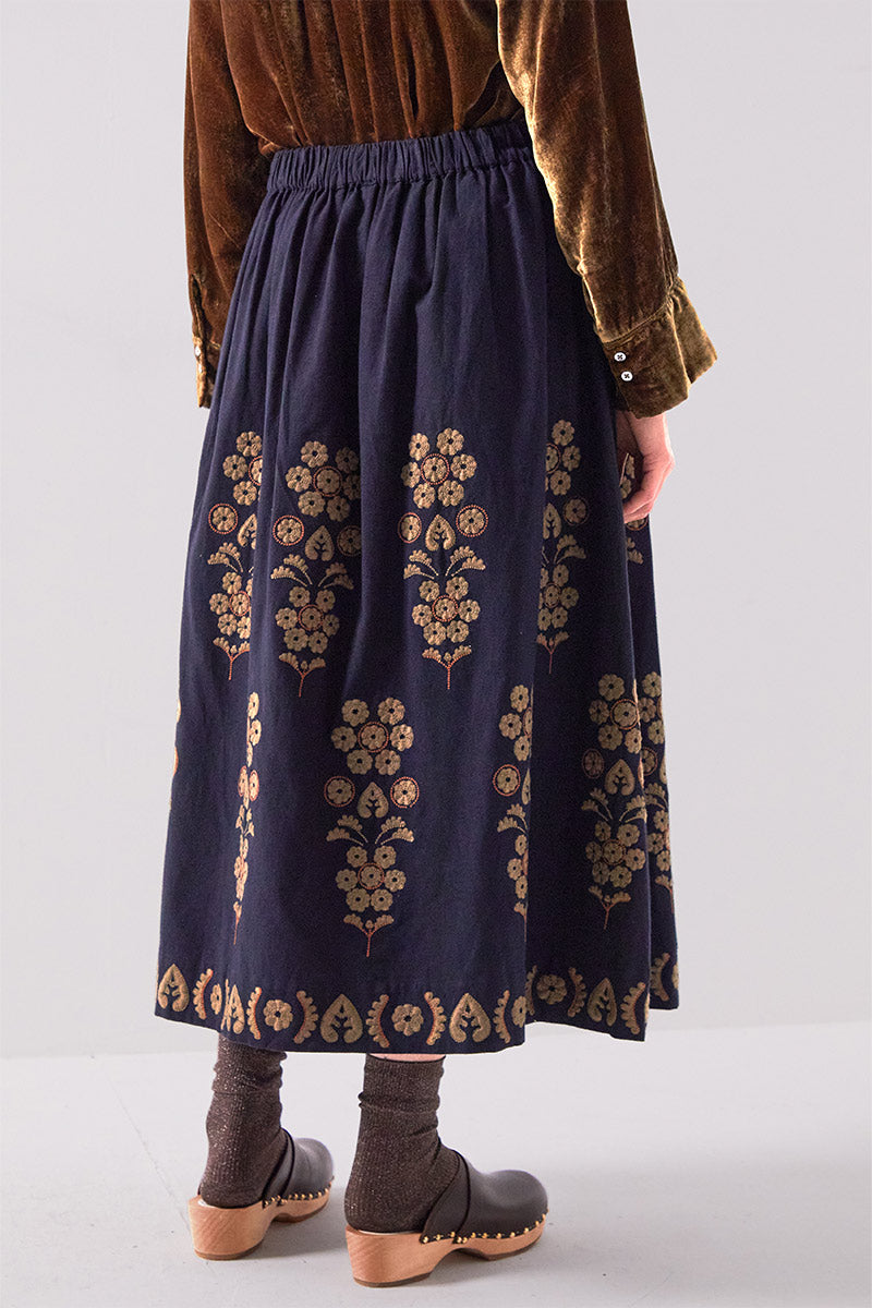 Sophia Embroidered Floral Midi Skirt