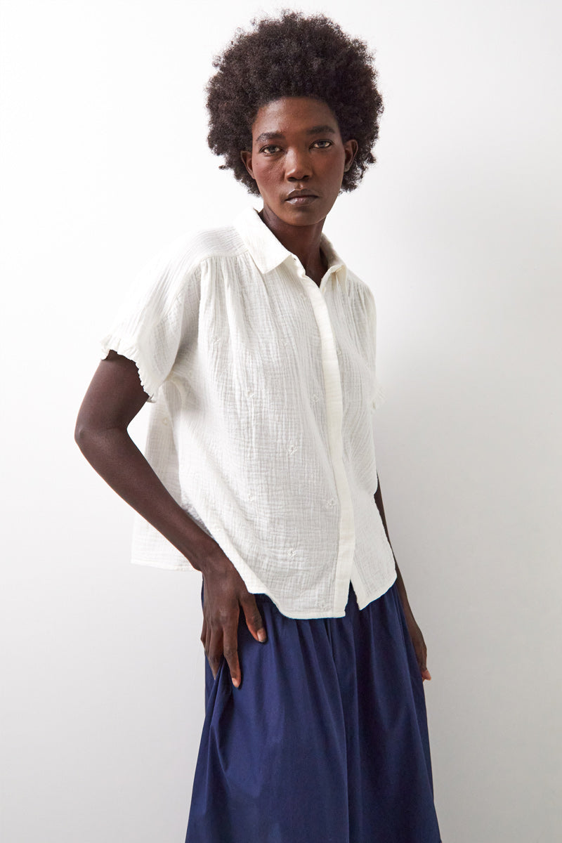 Stephanie Cotton Top Ivory