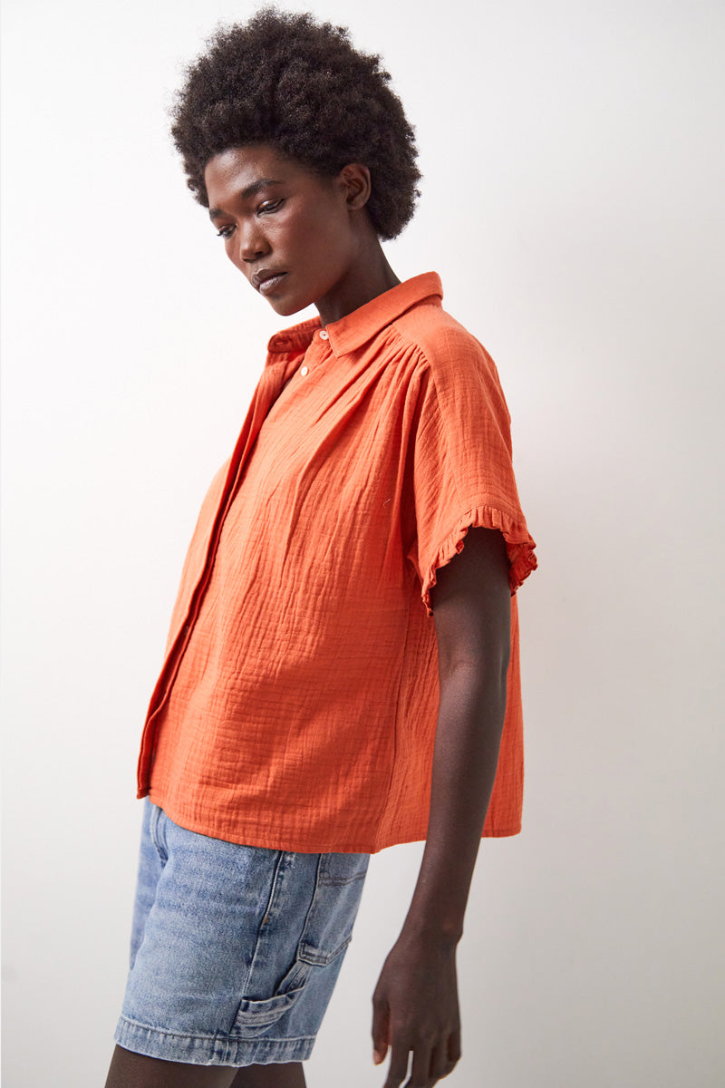 Stephanie Cotton Rust Top