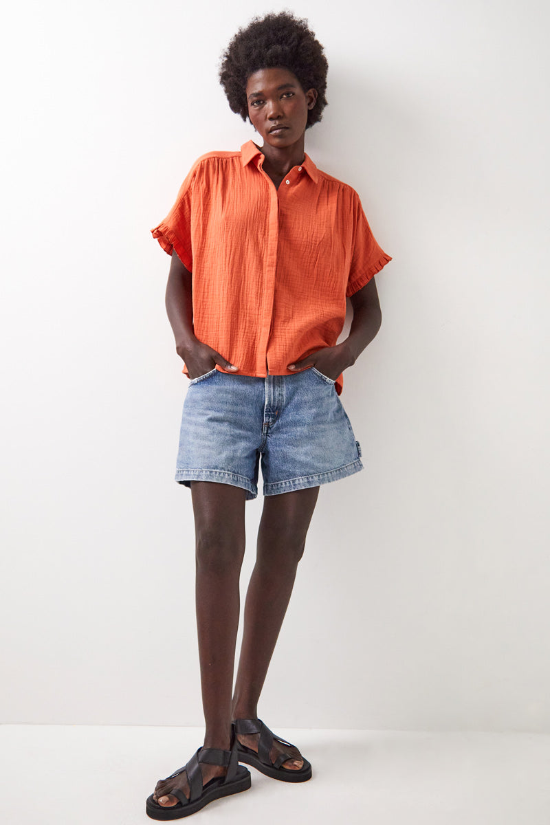 Stephanie Cotton Rust Top