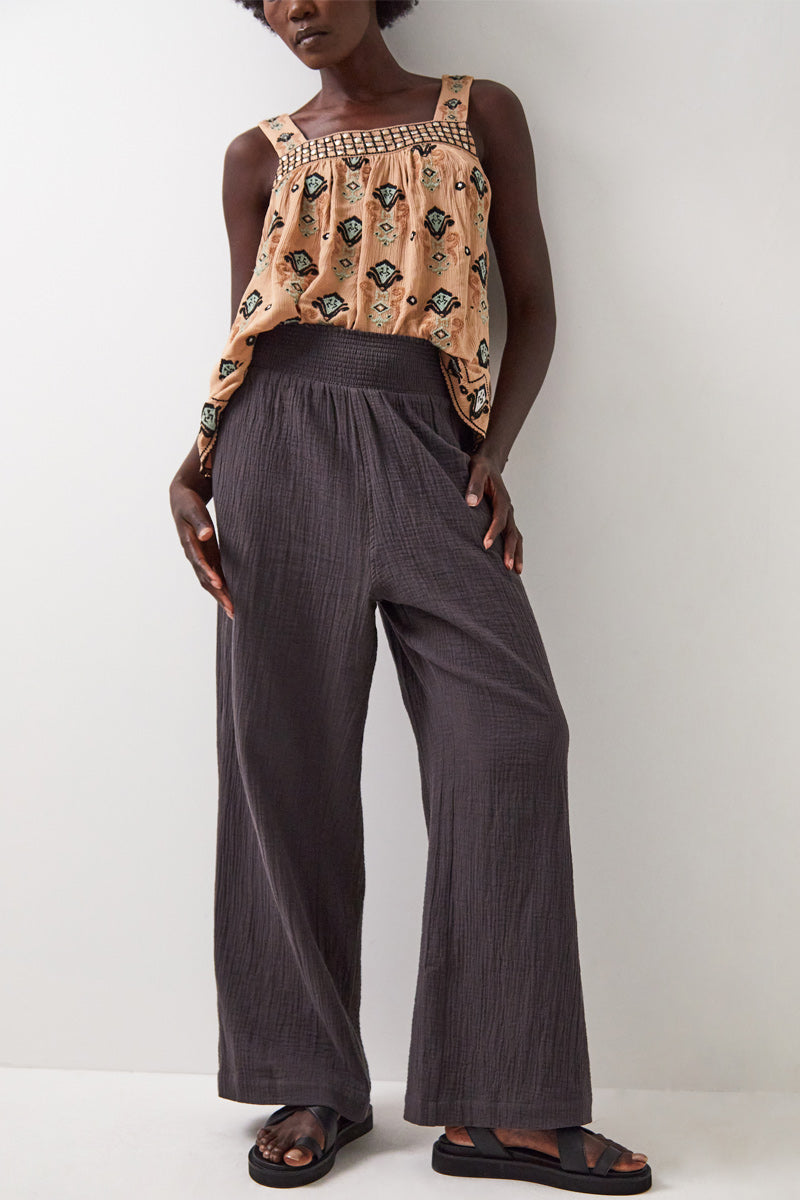 Stephanie Cotton Trousers Charcoal