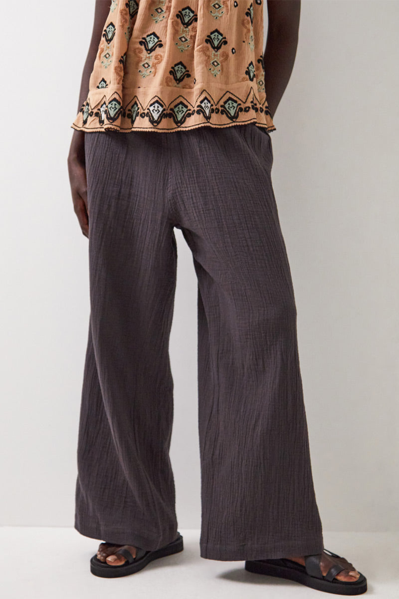 Stephanie Cotton Trousers Charcoal