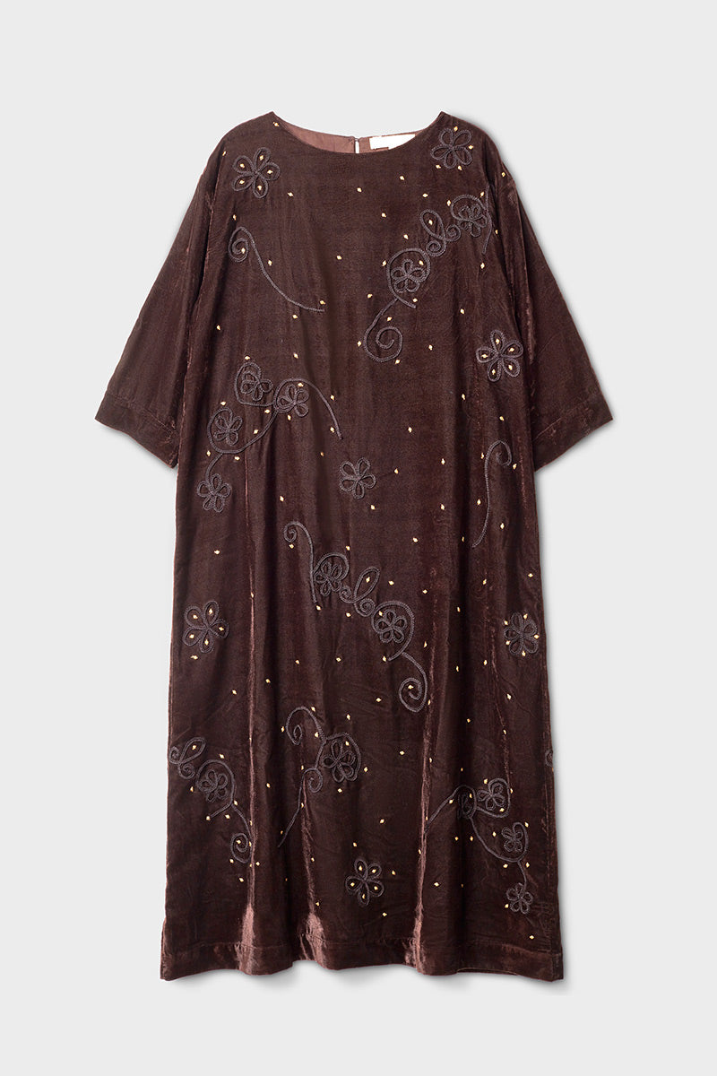 Stieve Velvet Embroidered Dress