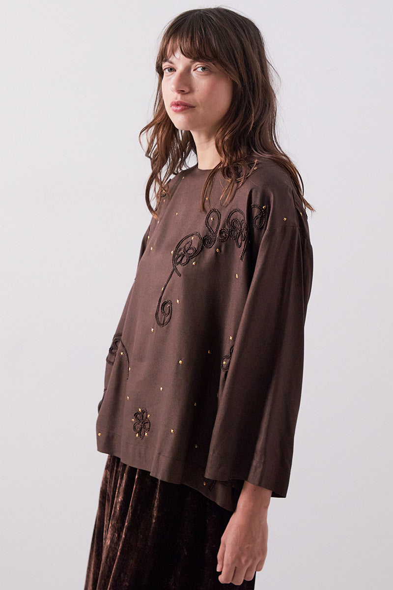 Stieve Velvet Embellished Top