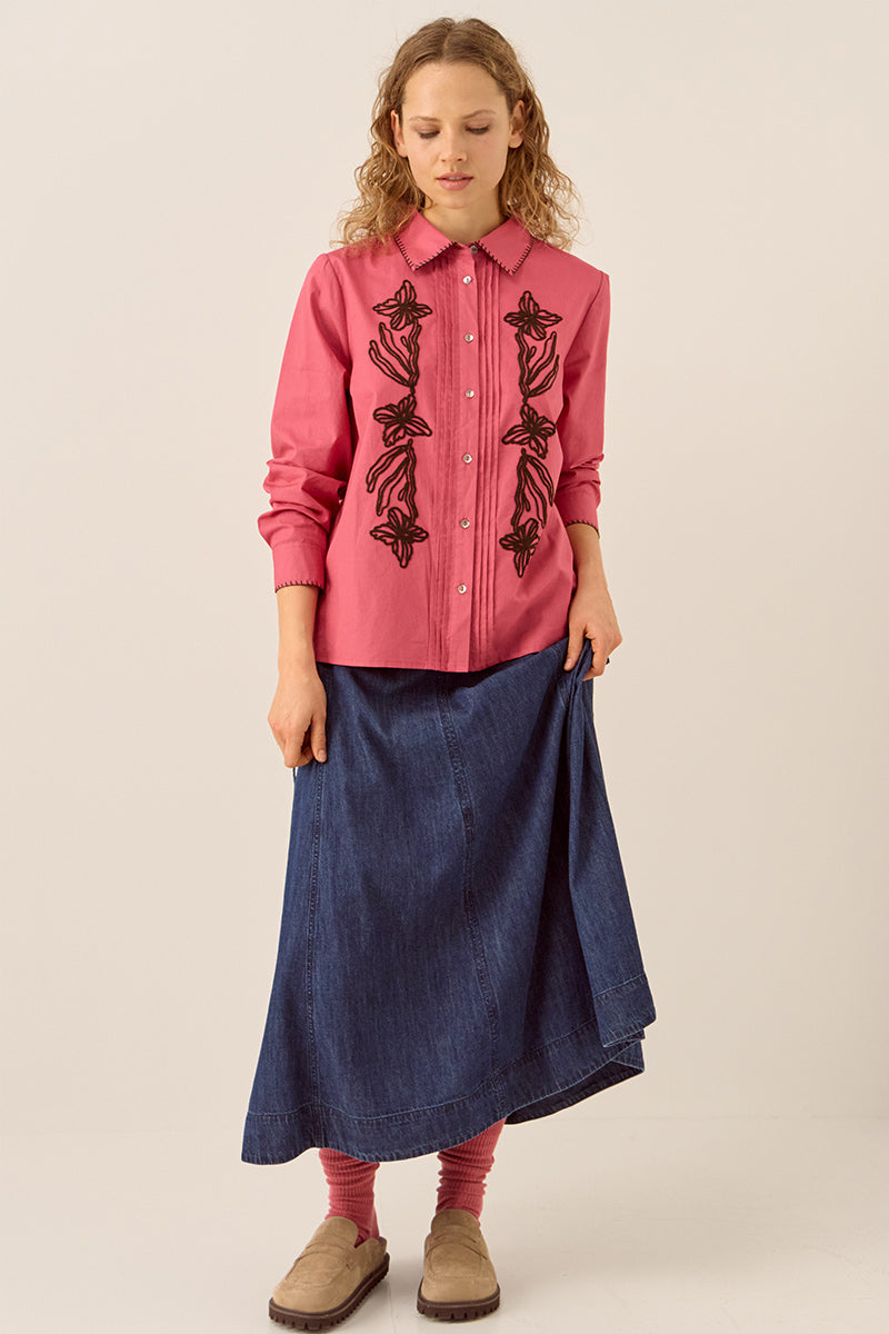 Sumeera Embroidered Cotton Shirt