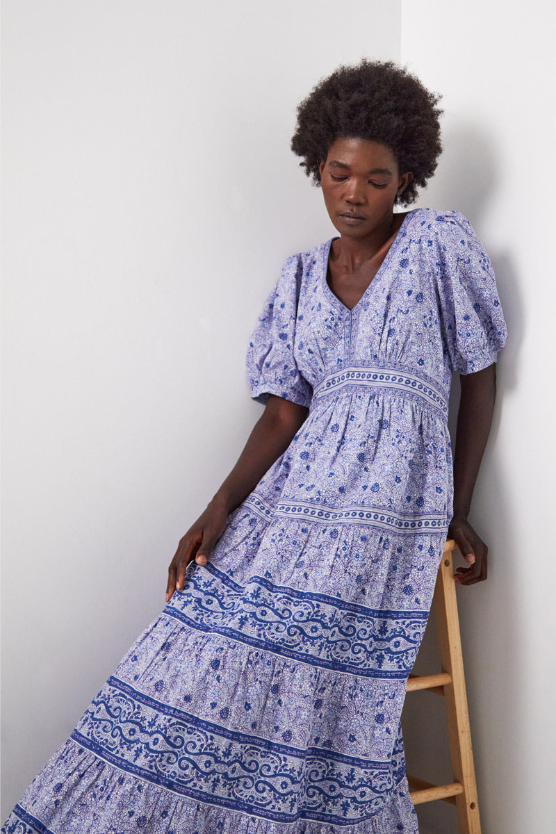 Tiera Cotton Printed Maxi Dress