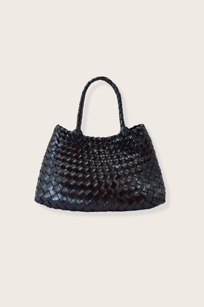 Selina Woven Leather Bag Espresso